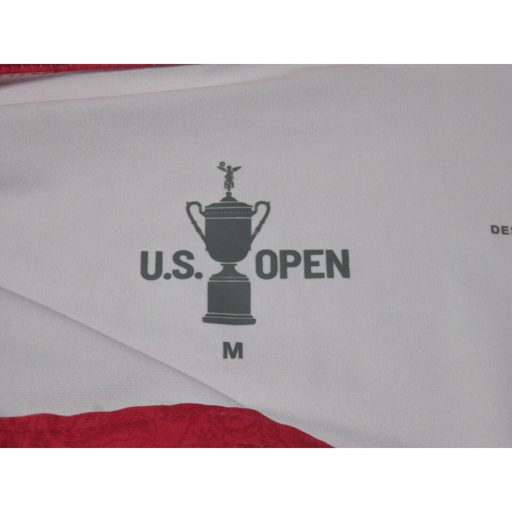 Mens USGA Squirrel Polo Short Sleeve Bright Red M Golf Shirt Polyester US OPEN - Picture 5 of 11